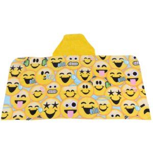 EmojiNation Hooded Towel Wrap Emoji Print 24 x 50